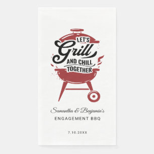 Serviette En Papier Couples Fiançailles BBQ Summer Grill Party