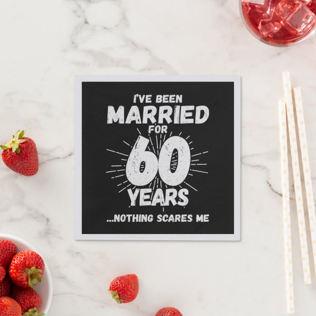 Serviette En Papier Couples mariés 60 ans drôle 60e anniversaire (En situation)