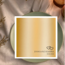Serviette En Papier Couples Noms Coeur Golden 50e Anniversaire Parti