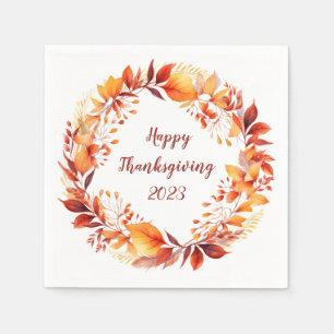 Serviette En Papier Courbe d'aquarelle à partir de feuilles d'automne 