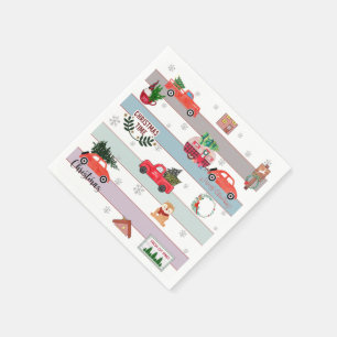 Serviette En Papier Courbe d'arbre de Noël