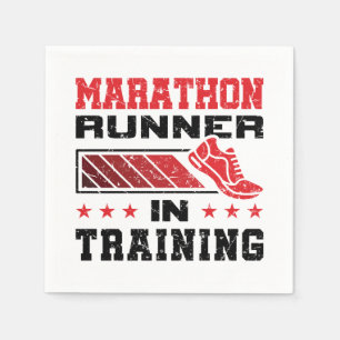 Serviette En Papier Coureur De Marathon En Formation