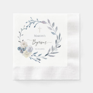 Serviette En Papier Couronne bleue de baptême Papier