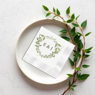 Serviette En Papier Couronne botanique de mariage tons terreux