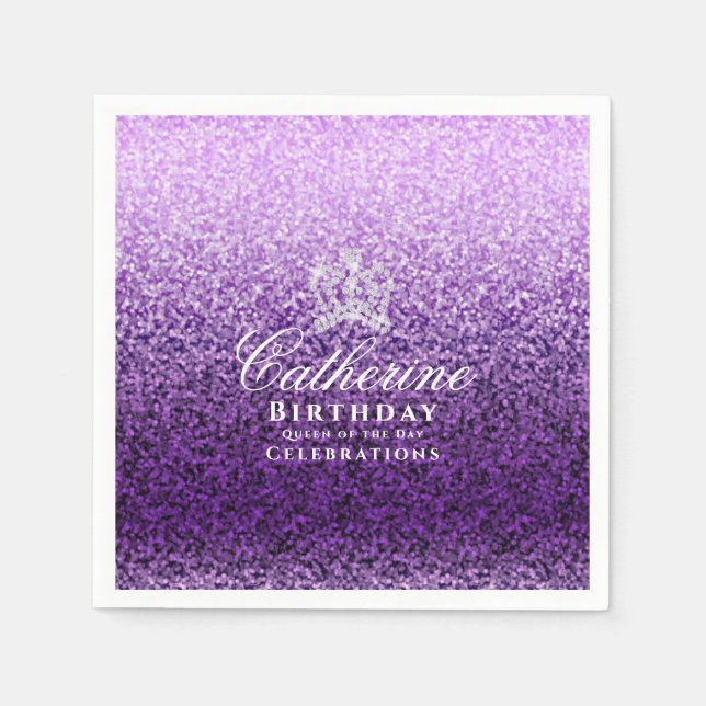 Serviette En Papier Couronne brillante pourpre (Devant)