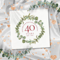 Couronne de bois pour les 40 ans de mariage Rubis 