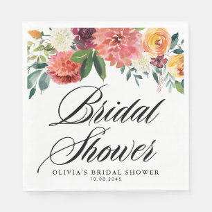 Serviette En Papier Couronne de fleurs d'automne Mariage automnal