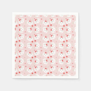 Serviette En Papier Couronne de fleurs de lapin rose