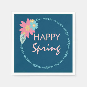 Serviette En Papier Couronne de fleurs pour fête printanière Fleurs d'