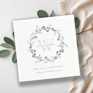 Serviette En Papier Couronne de laurier florale chic pour douche de ma