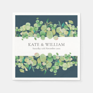Serviette En Papier Couronne de mariage en eucalyptus verdoyant