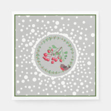 Couronne de Noël Rouge Robin et Neige
