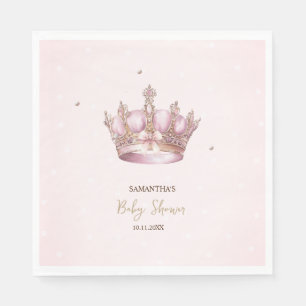 Serviette En Papier Couronne de Petite Princesse Perles Points Bébé Na
