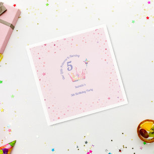 Serviette En Papier Couronne de princesse Rose pastel Fille Anniversai