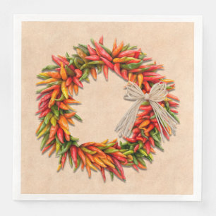 Serviette En Papier Couronne de Ristra du Sud-Ouest du Chili sur un mu