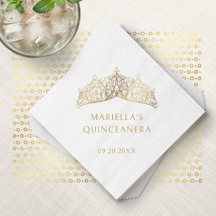 Serviette En Papier Couronne de Tiara Élégante Quinceanera