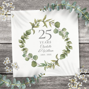 Serviette En Papier Couronne de verdure pour les 25 ans de mariage