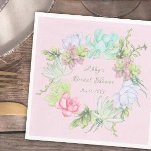 Serviette En Papier Couronne de verdure succulente pour la baby shower