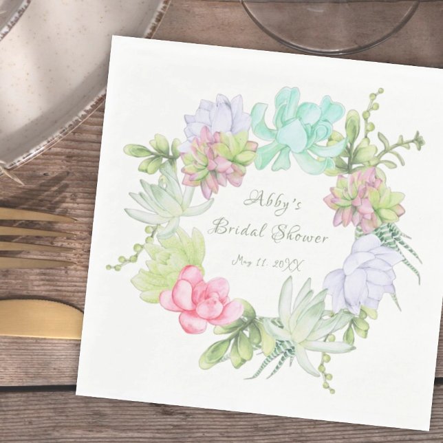 Serviette En Papier Couronne de verdure succulente pour la Baby Shower (Créateur téléchargé)