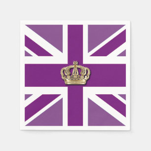 Serviette En Papier Couronne et Union Jack Patriotic Napkin