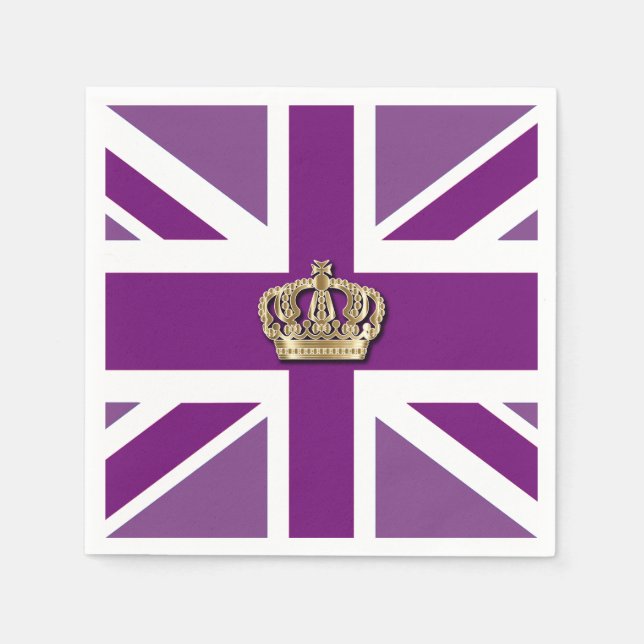 Serviette En Papier Couronne et Union Jack Patriotic Napkin (Devant)