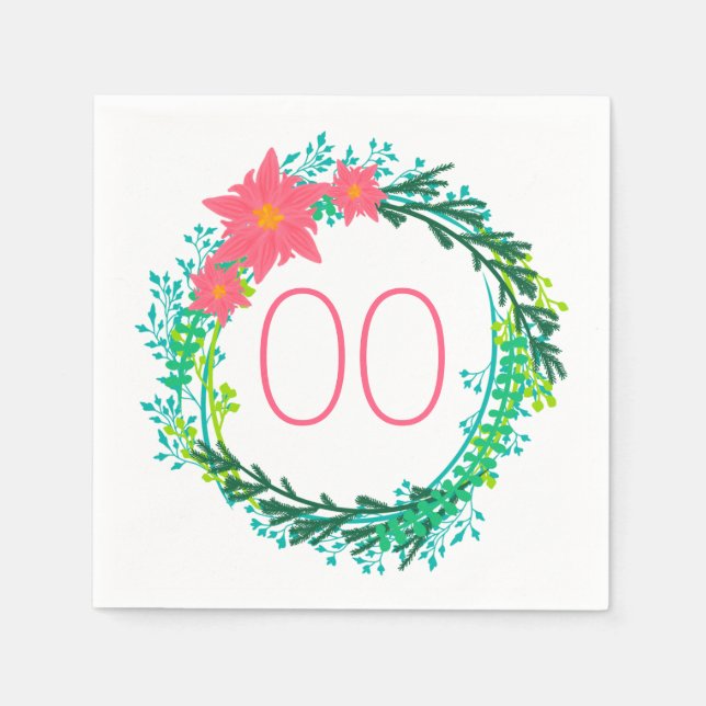 Serviette En Papier Couronne féminine 91e 92e 95e 98e 99e anniversaire (Devant)