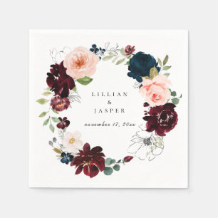 Serviette En Papier Couronne florale automnale rustique