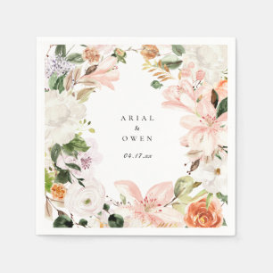 Serviette En Papier Couronne florale botanique de jardin