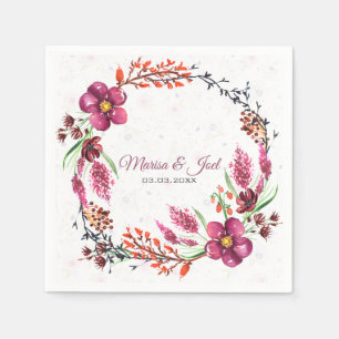 Serviette En Papier Couronne florale sur des fleurs délicates