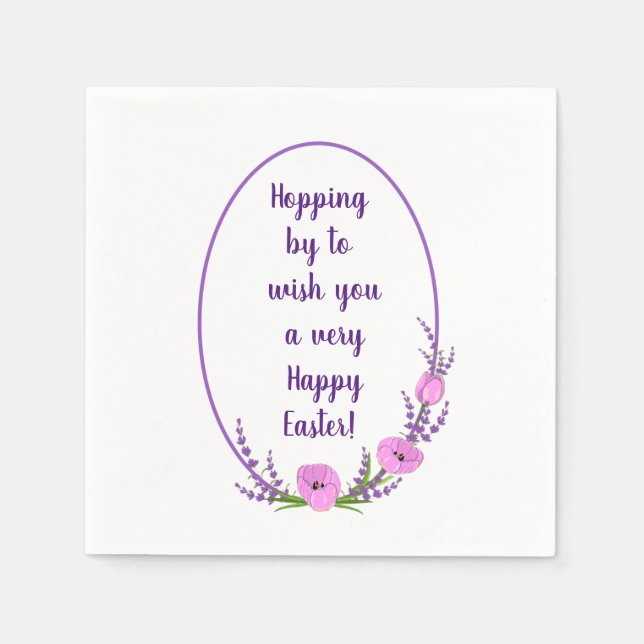 Serviette En Papier Couronnes de vacances romantiques Fleurs de tulipe (Devant)