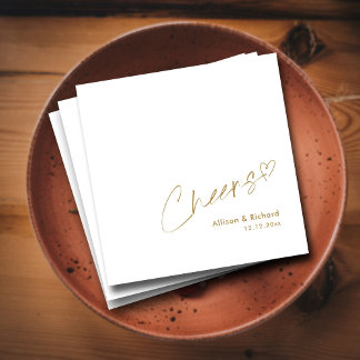 Serviette En Papier Courrier à la main : Mariage élégant