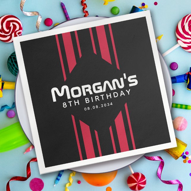 Serviette En Papier Course sur la course voitures de course Anniversai (Créateur téléchargé)