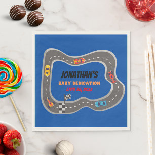 Serviette En Papier Course Voitures Racetrack Baby Boy Dedication