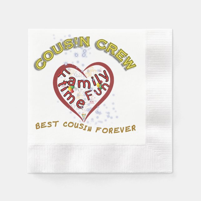 Serviette En Papier Cousin Crew Celebration (Devant)