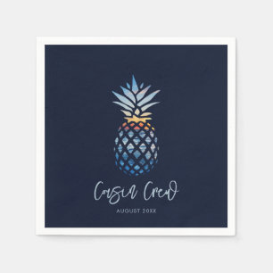 Serviette En Papier Cousin Crew Sunset Beach Ananas Famille Réunion