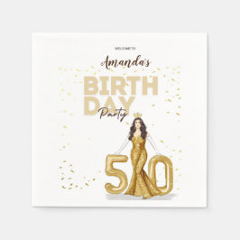 Serviette En Papier coutume, 50e anniversaire, signe de bienvenue