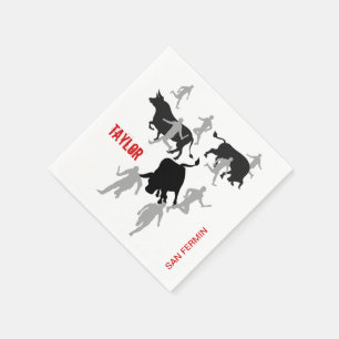 Serviette En Papier Coutume, San Fermin Pamplona, course