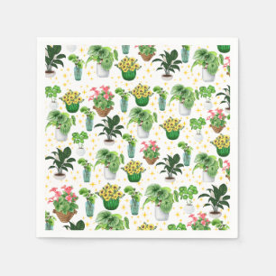 Serviette En Papier Couverture de plantes en pot fantaisistes