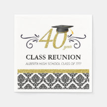 Couvre-serviettes de réunion de classe 40 ans - No