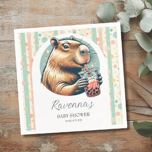 Serviette En Papier Couvre-théière bébé personnalisé Capybara rayé drô
