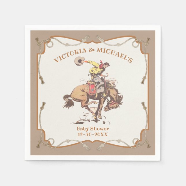 Serviette En Papier Cow-boy de l'Ouest Cheval Sauvage 2 (Devant)