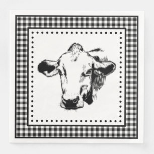 Serviette En Papier Cow En vichy Ferme