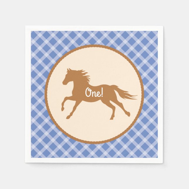 Serviette En Papier Cowboy Horse Thème de fête d'anniversaire de l'enf (Devant)