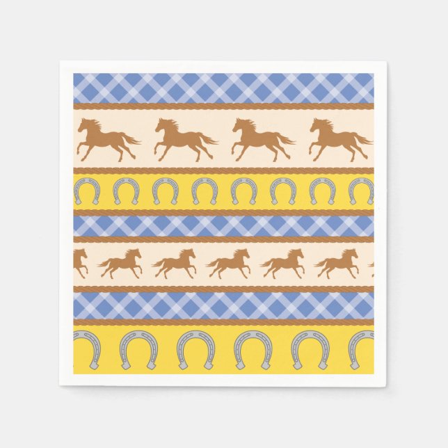 Serviette En Papier Cowboy Horse Thème de fête d'anniversaire de l'enf (Devant)