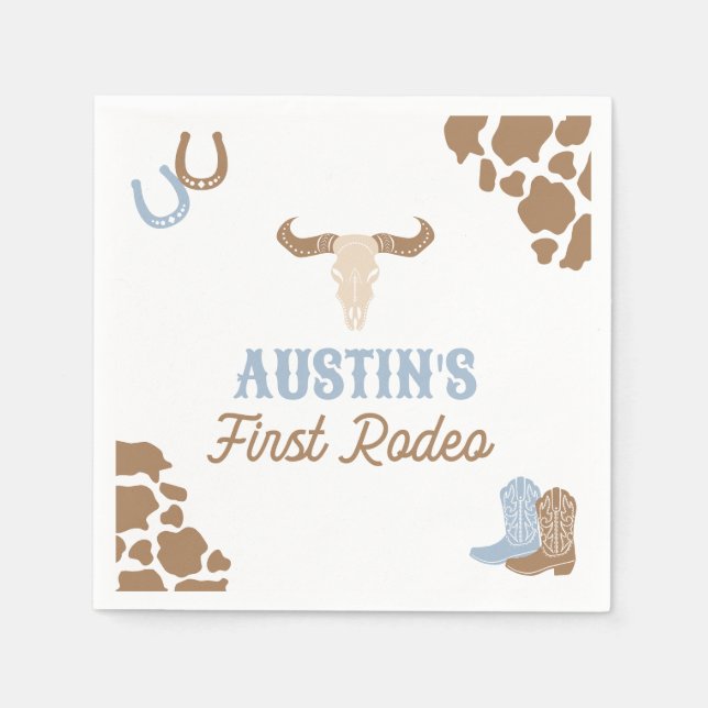 Serviette En Papier Cowboy Rodeo fête d'anniversaire (Devant)