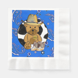 Serviette En Papier Cowboy Sheriff Teddy Bear Baby shower serviettes