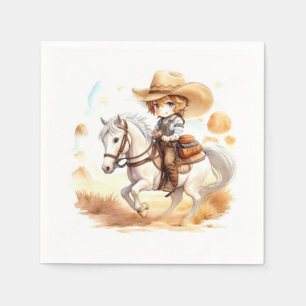 Serviette En Papier Cowboy Tales : Rustic Wild West Baby shower