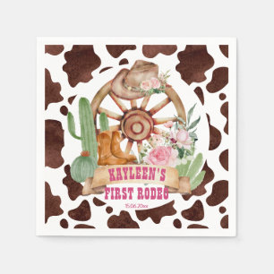 Serviette En Papier Cowgirl 1er rodéo fête d'anniversaire personnalisé