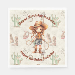 Serviette En Papier Cowgirl 5e anniversaire Bash Invitation