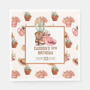 Serviette En Papier Cowgirl thème anniversaire Fête Wildwest Western